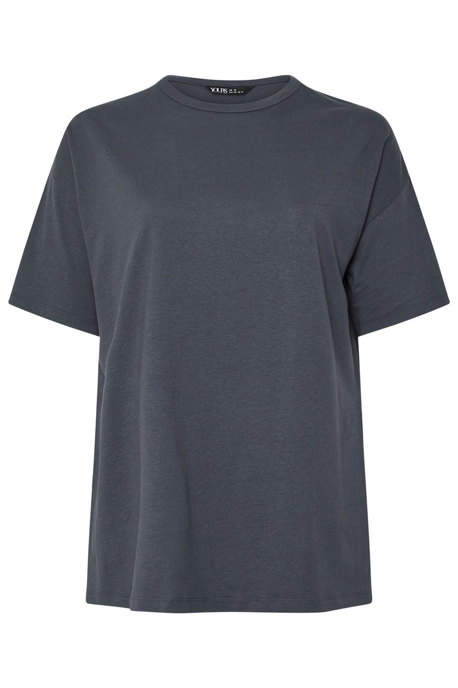 Yours Curve Charcoal Grey Oversized Side Split T-Shirt