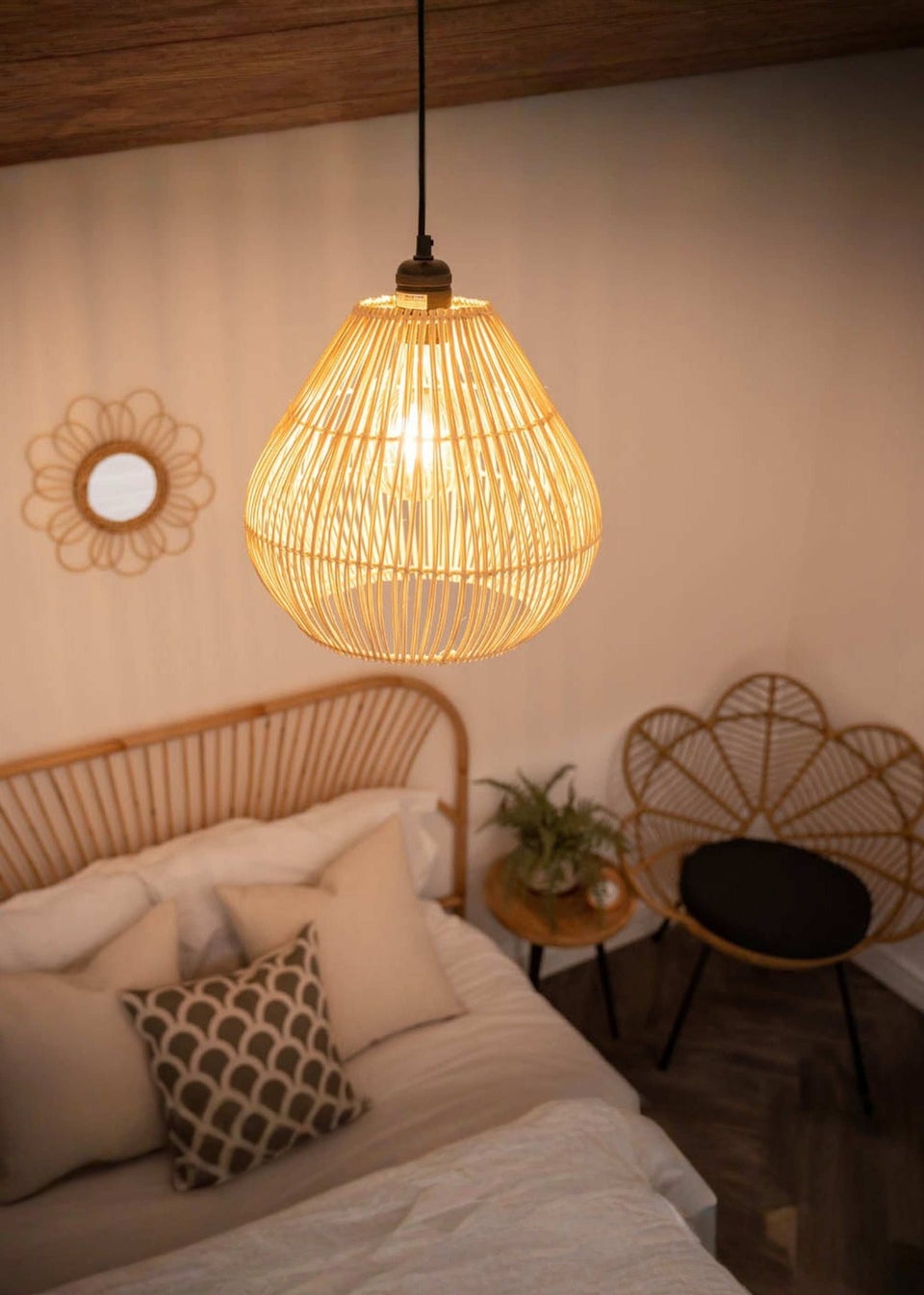 ValueLights Vine Natural Rattan Easy Fit Ceiling Lampshade