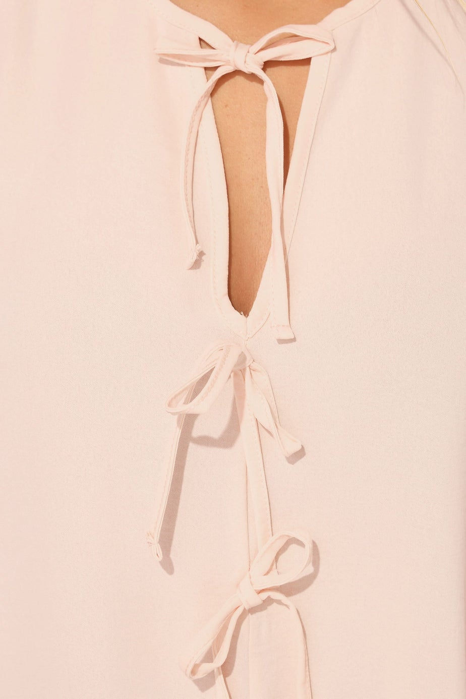 Yours Curve Cream Tie Front Smock Vest Top