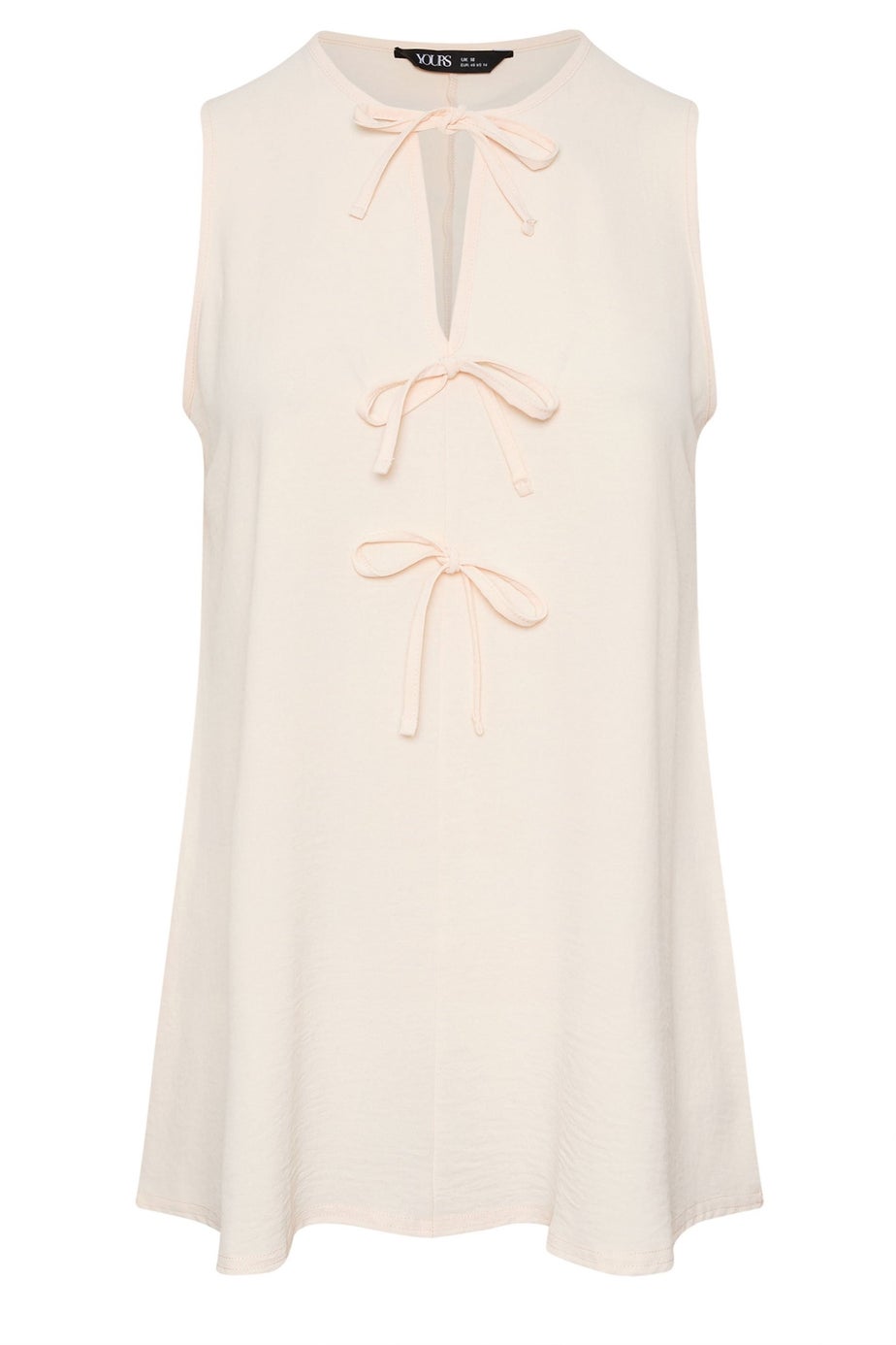 Yours Curve Cream Tie Front Smock Vest Top