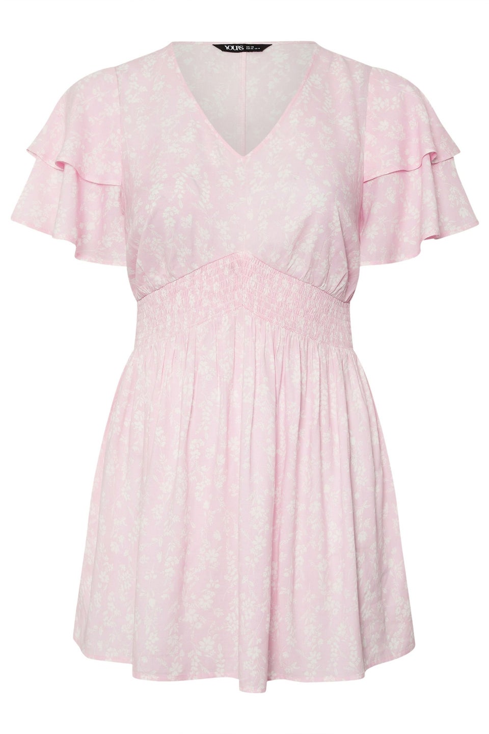 YOURS Curve Pink Floral Print Peplum Top