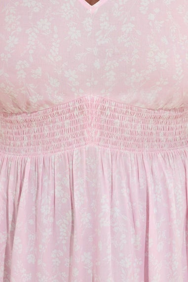 YOURS Curve Pink Floral Print Peplum Top