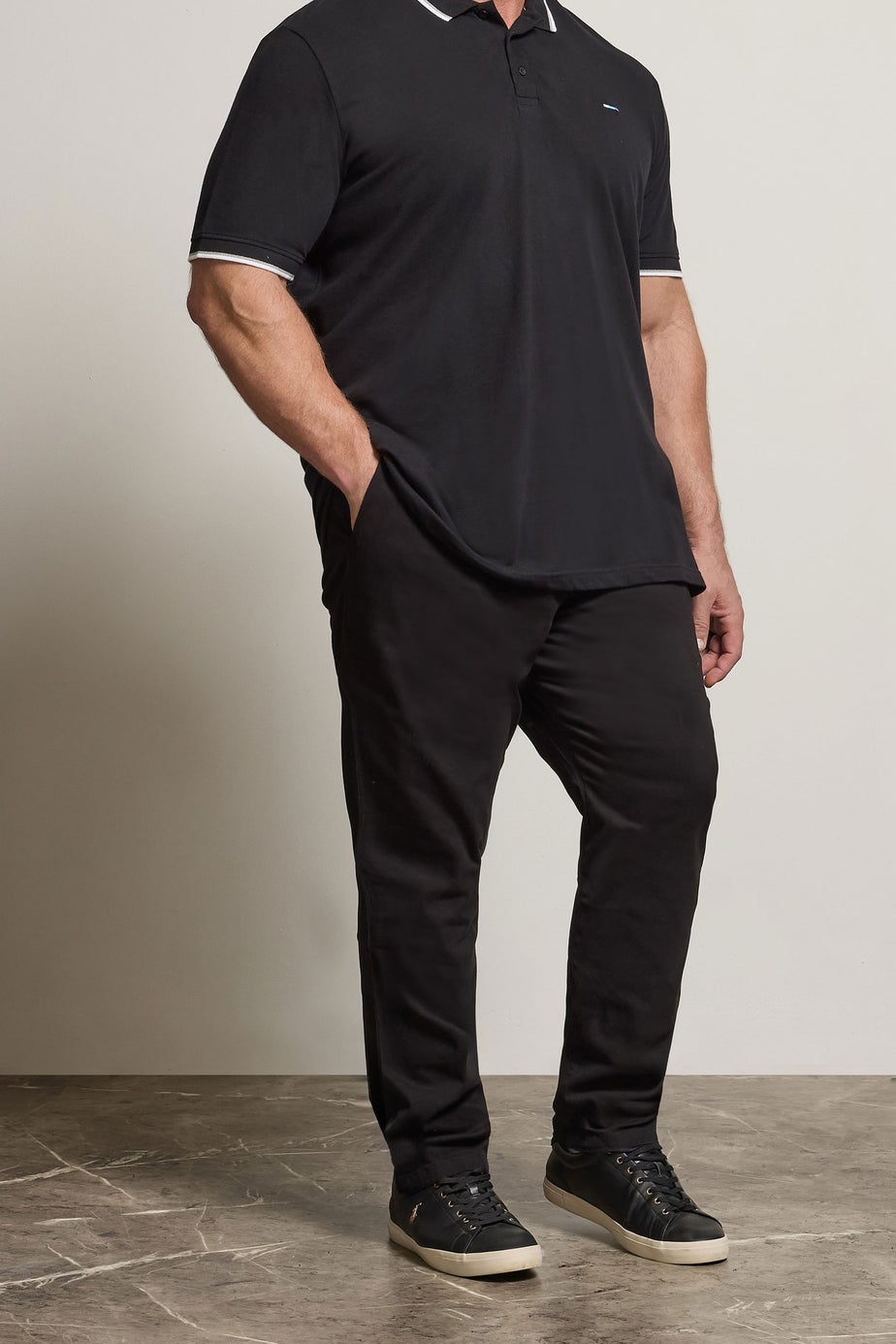 BadRhino Black Elasticated Waist Chinos