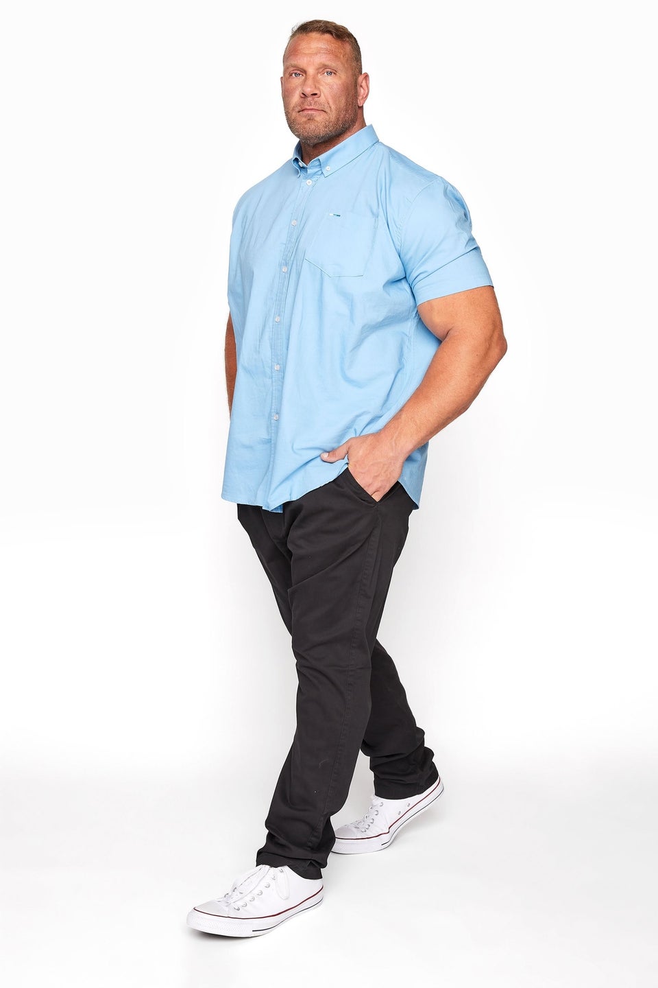 BadRhino Big & Tall Black Elasticated Waist Chinos