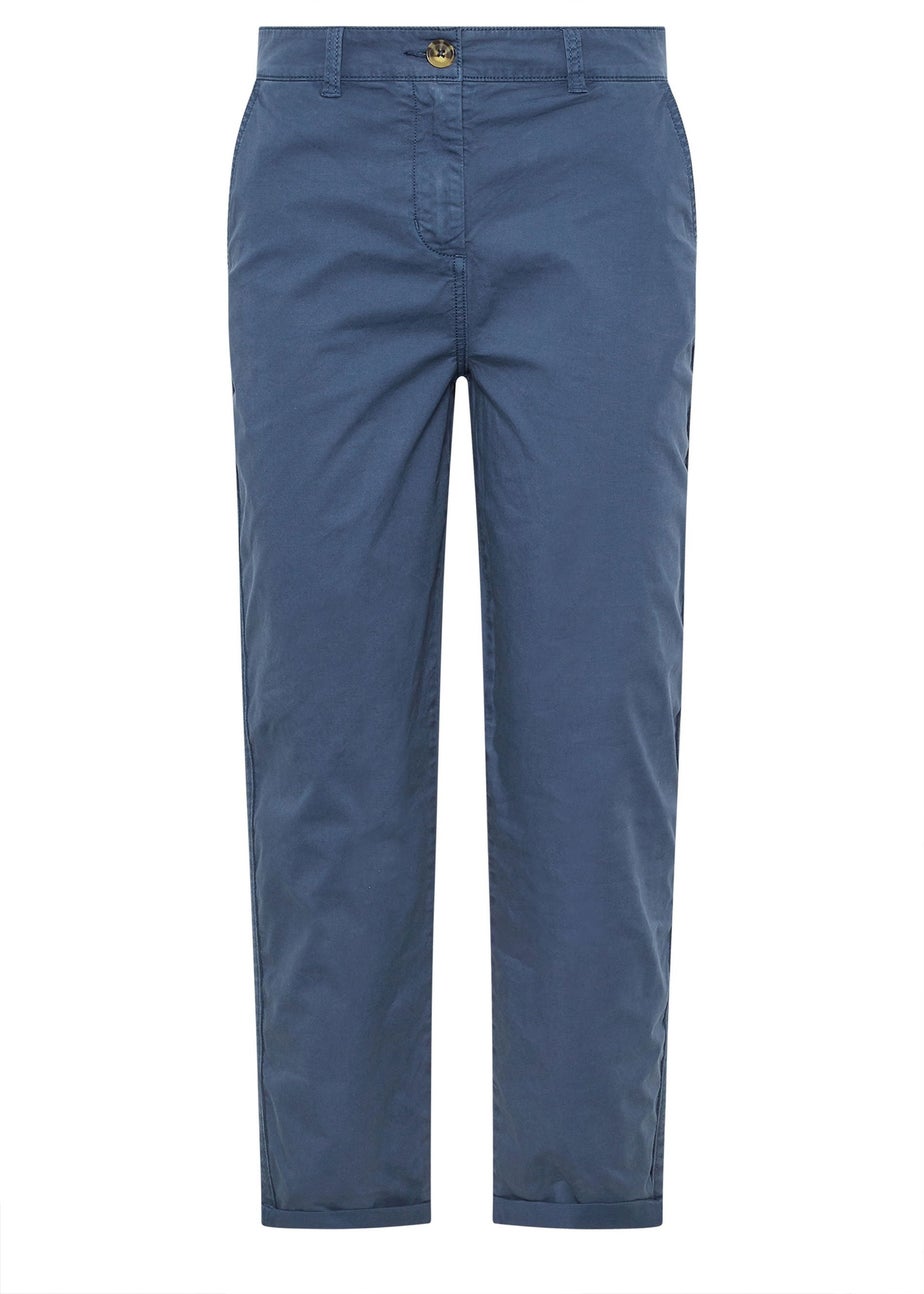 Long Tall Sally Navy Blue Cotton Straight Leg Chino Jeans