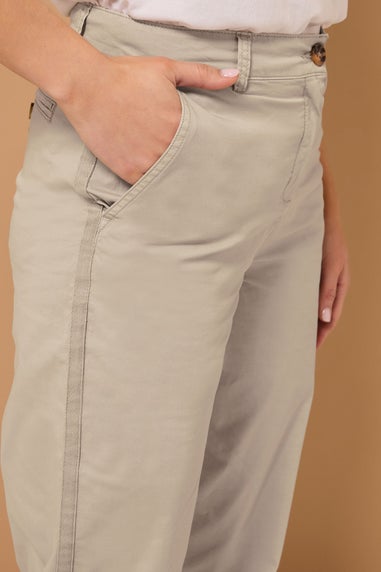 Long Tall Sally Stone Brown Cotton Straight Leg Chino Jeans