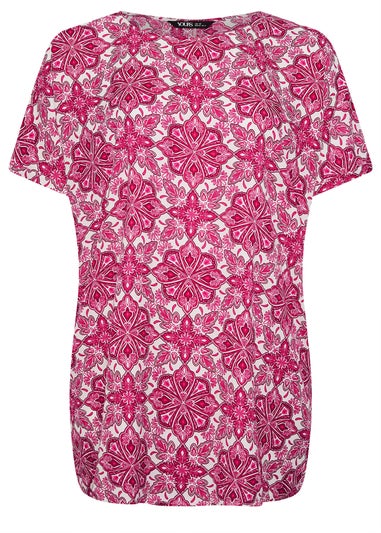 Yours Curve Pink Tile Print Shift Dress