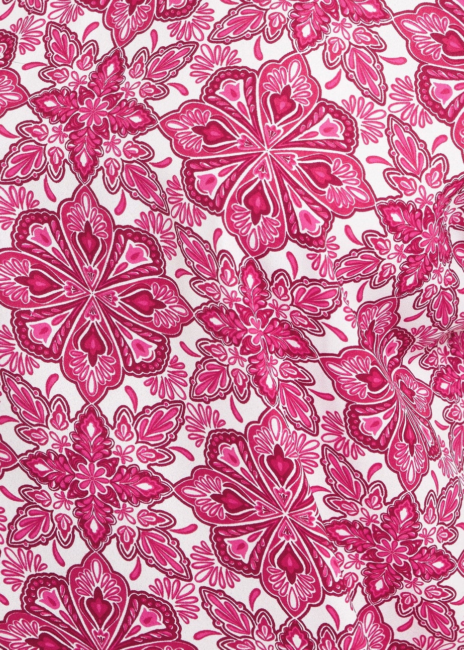 Yours Curve Pink Tile Print Shift Dress