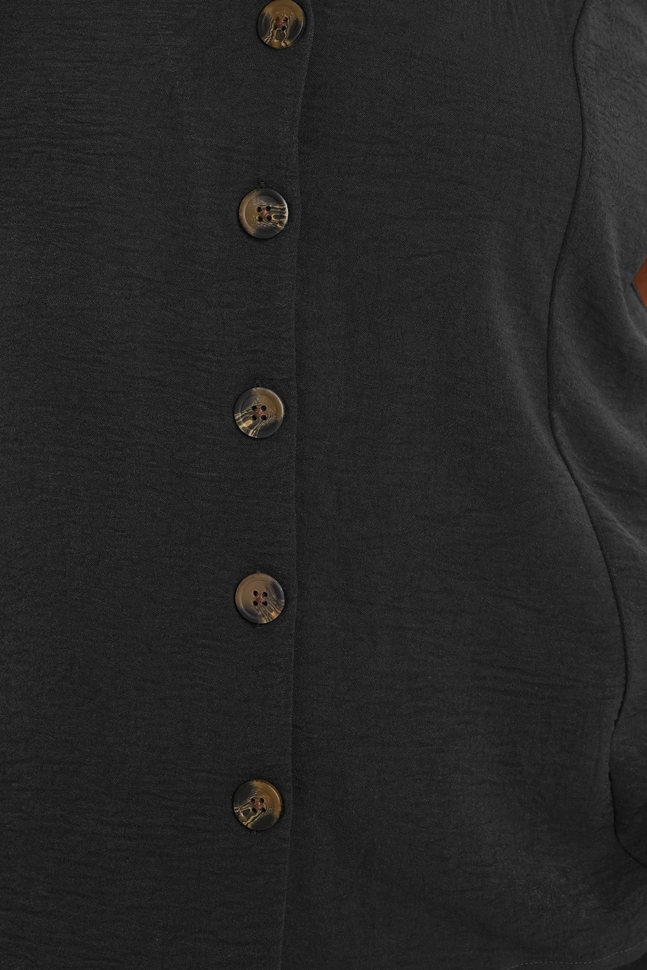 Yours Curve Black Button Through Waistcoat