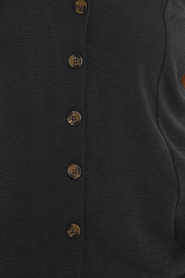 Yours Curve Black Button Through Waistcoat