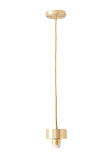 ValueLights Brianna Brushed Gold Cap Adjustable Pendant Ceiling Light