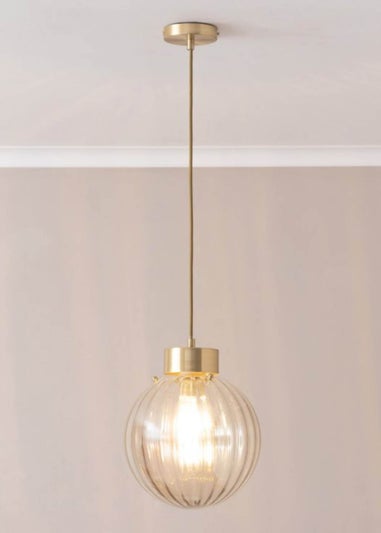 ValueLights Brianna Brushed Gold Cap Adjustable Pendant Ceiling Light