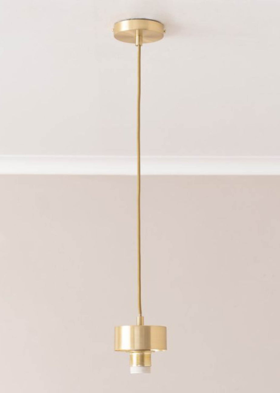 ValueLights Brianna Brushed Gold Cap Adjustable Pendant Ceiling Light
