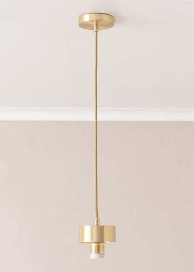 ValueLights Brianna Brushed Gold Cap Adjustable Pendant Ceiling Light
