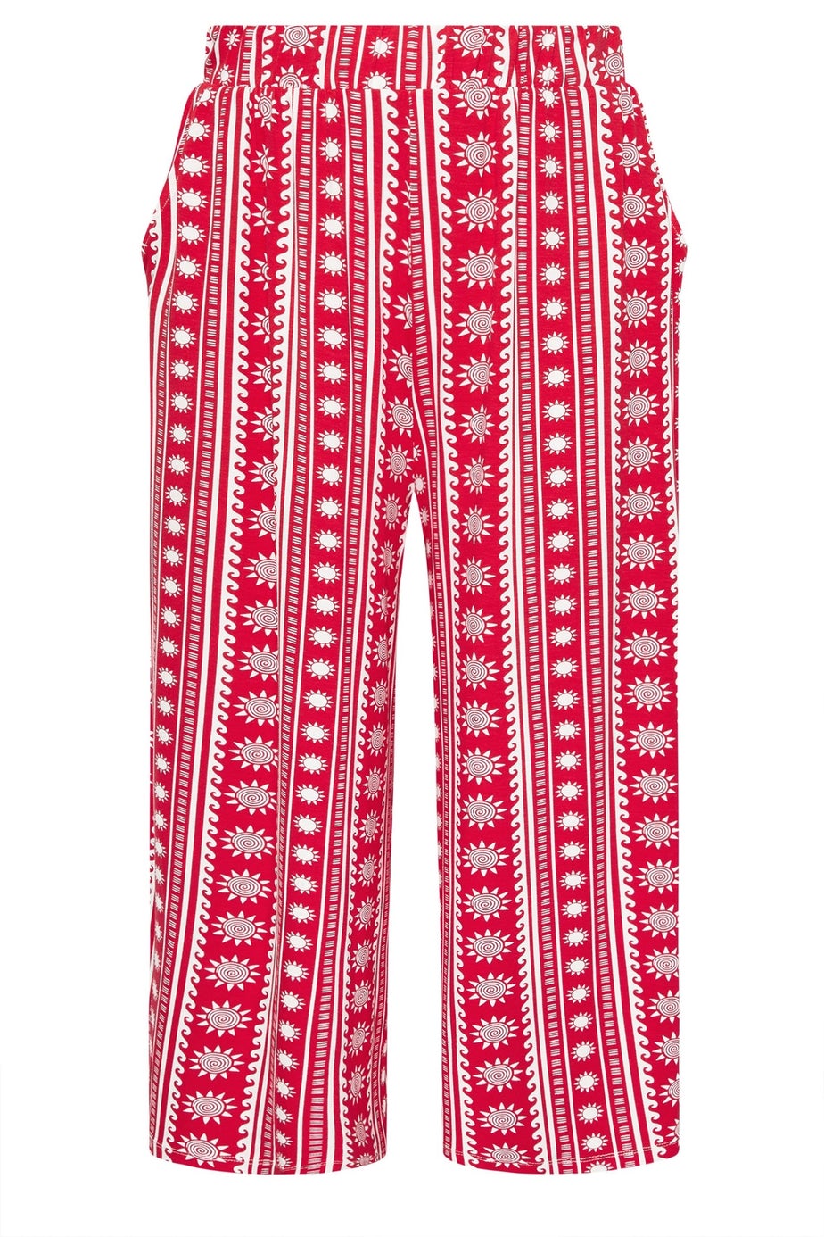 Yours Curve Red Aztec Print Midaxi Culottes