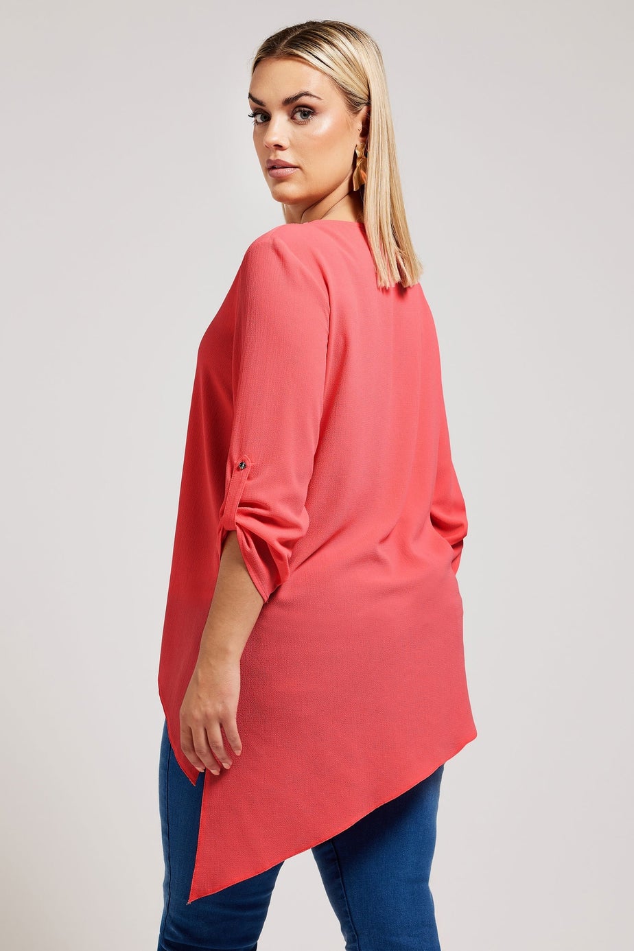 YOURS LONDON Curve Pink Asymmetric Hem Blouse