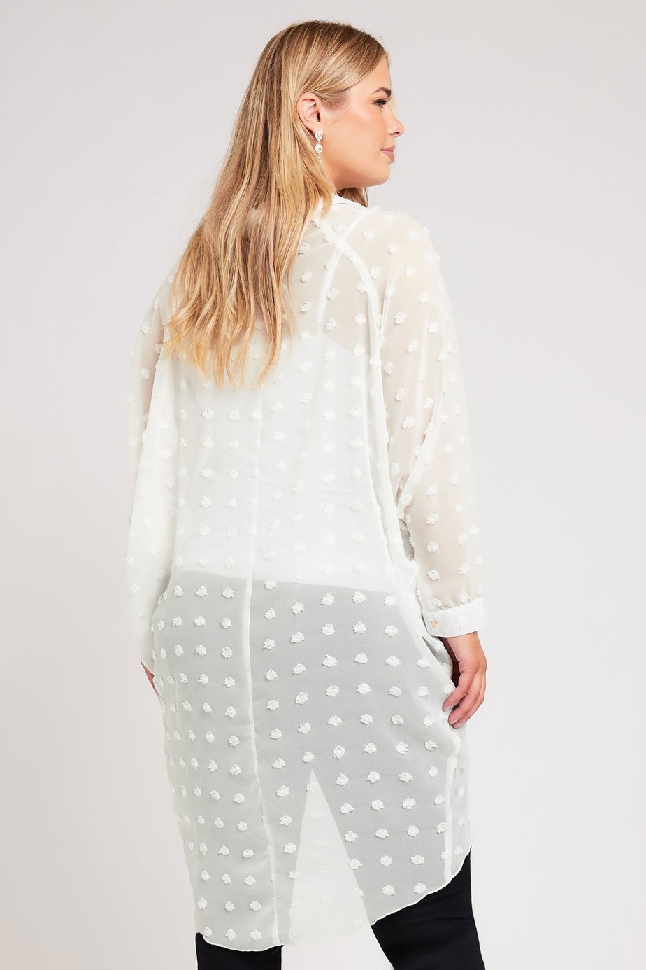 YOURS LONDON Curve White Longline Batwing Sleeve Shirt