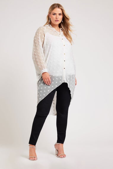 YOURS LONDON Curve White Longline Batwing Sleeve Shirt