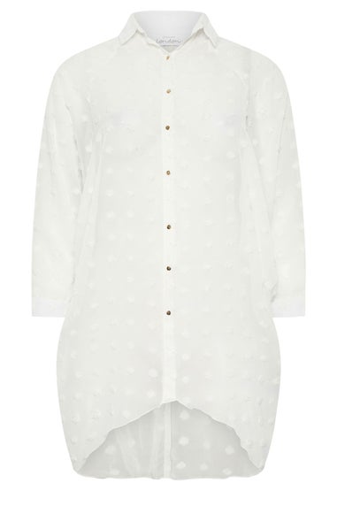 YOURS LONDON Curve White Longline Batwing Sleeve Shirt