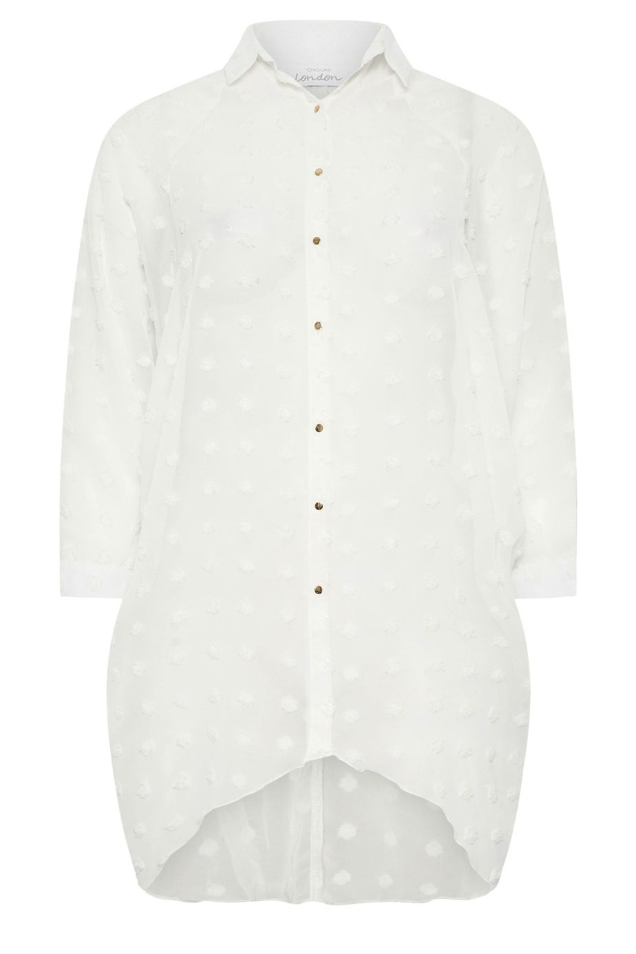YOURS LONDON Curve White Longline Batwing Sleeve Shirt