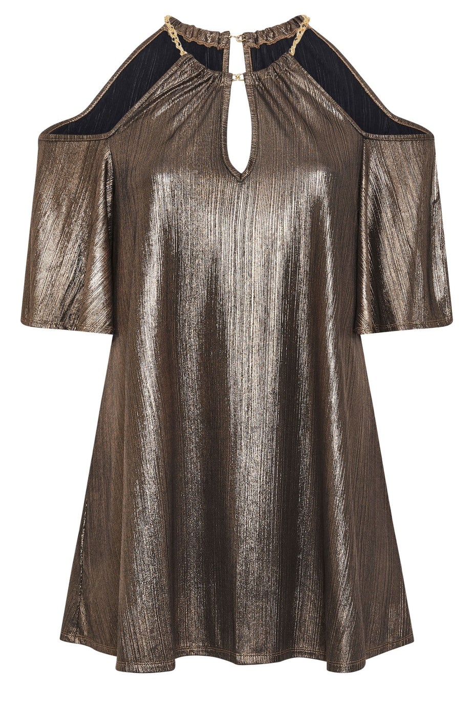 YOURS LONDON Curve Gold Metallic Chain Detail Top
