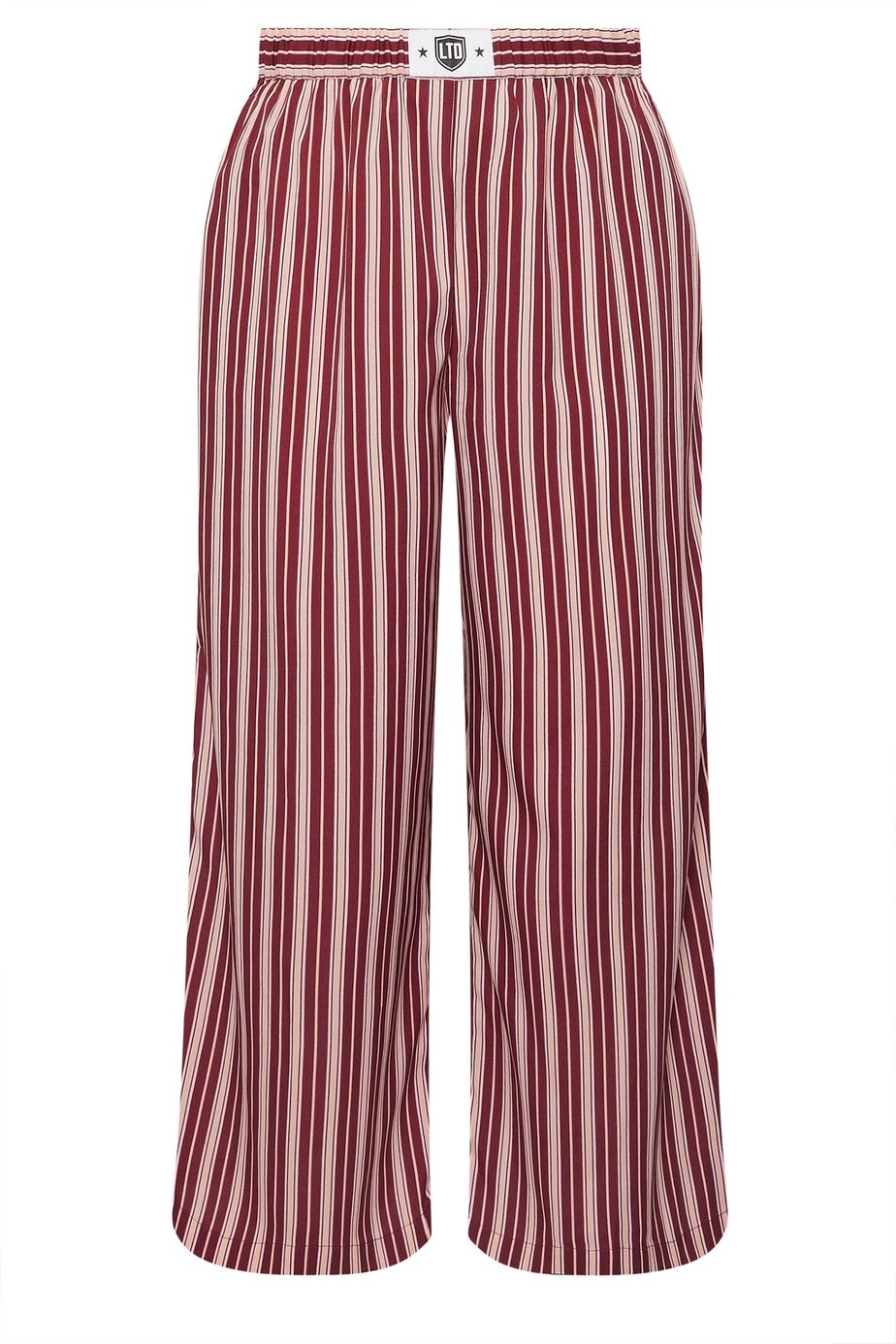 Yours Limited Collection Curve Dark Pink Stripe Boxer Waist Trousers