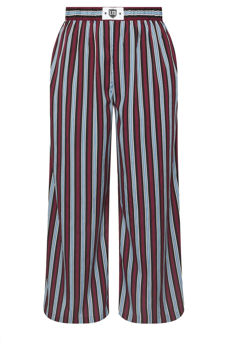 Yours Limited Collection Curve Blue Stripe Boxer Waist Trousers