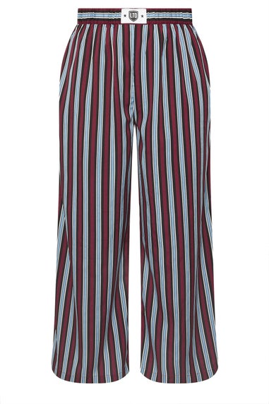 Yours Limited Collection Curve Blue Stripe Boxer Waist Trousers