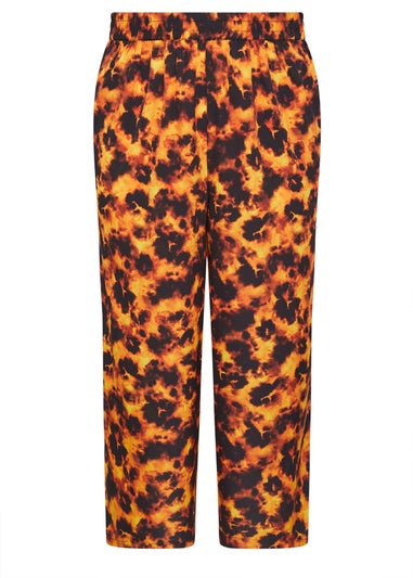 Yours Limited Curve Orange Tortoise Shell Wide Leg Trousers