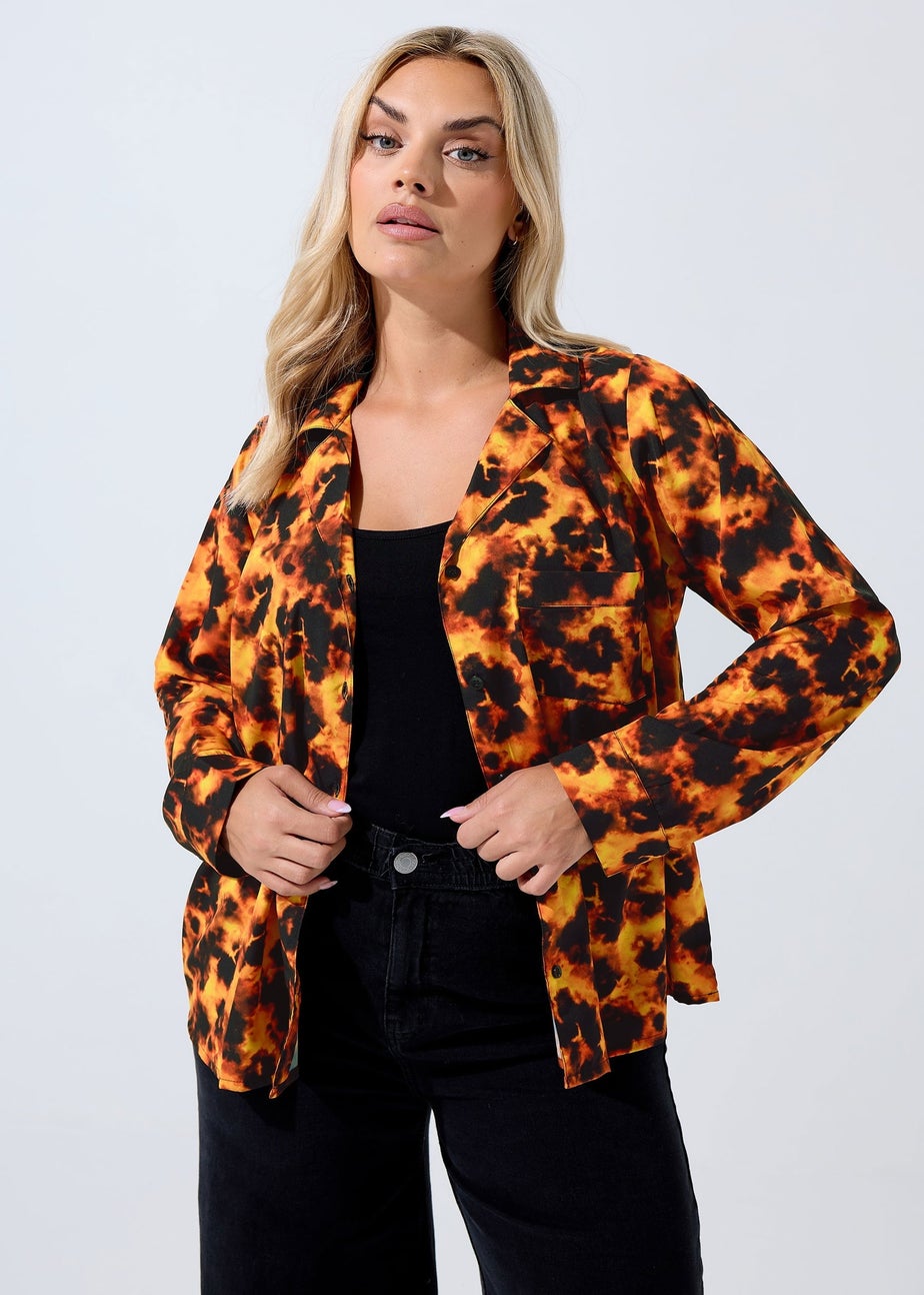 Yours Limited Curve Orange Tortoise Shell Shirt