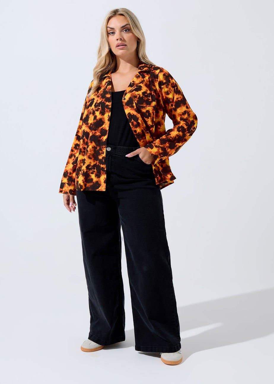 Yours Limited Curve Orange Tortoise Shell Shirt