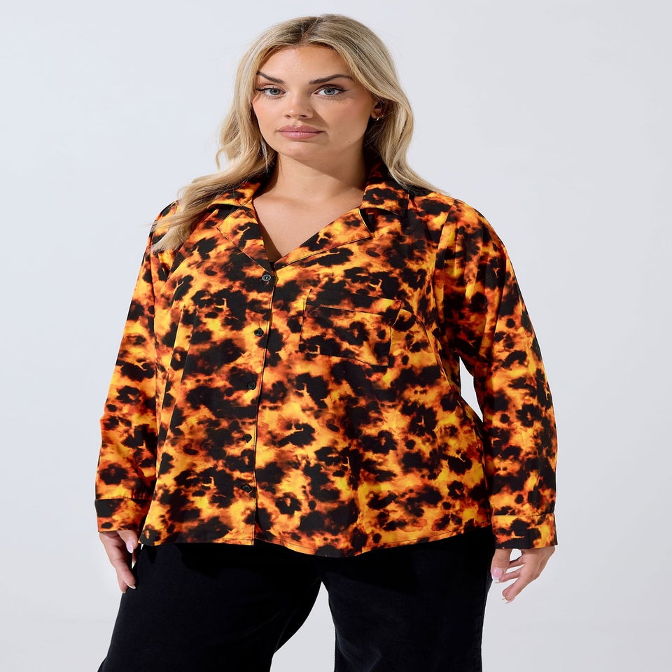 Yours Limited Curve Orange Tortoise Shell Shirt