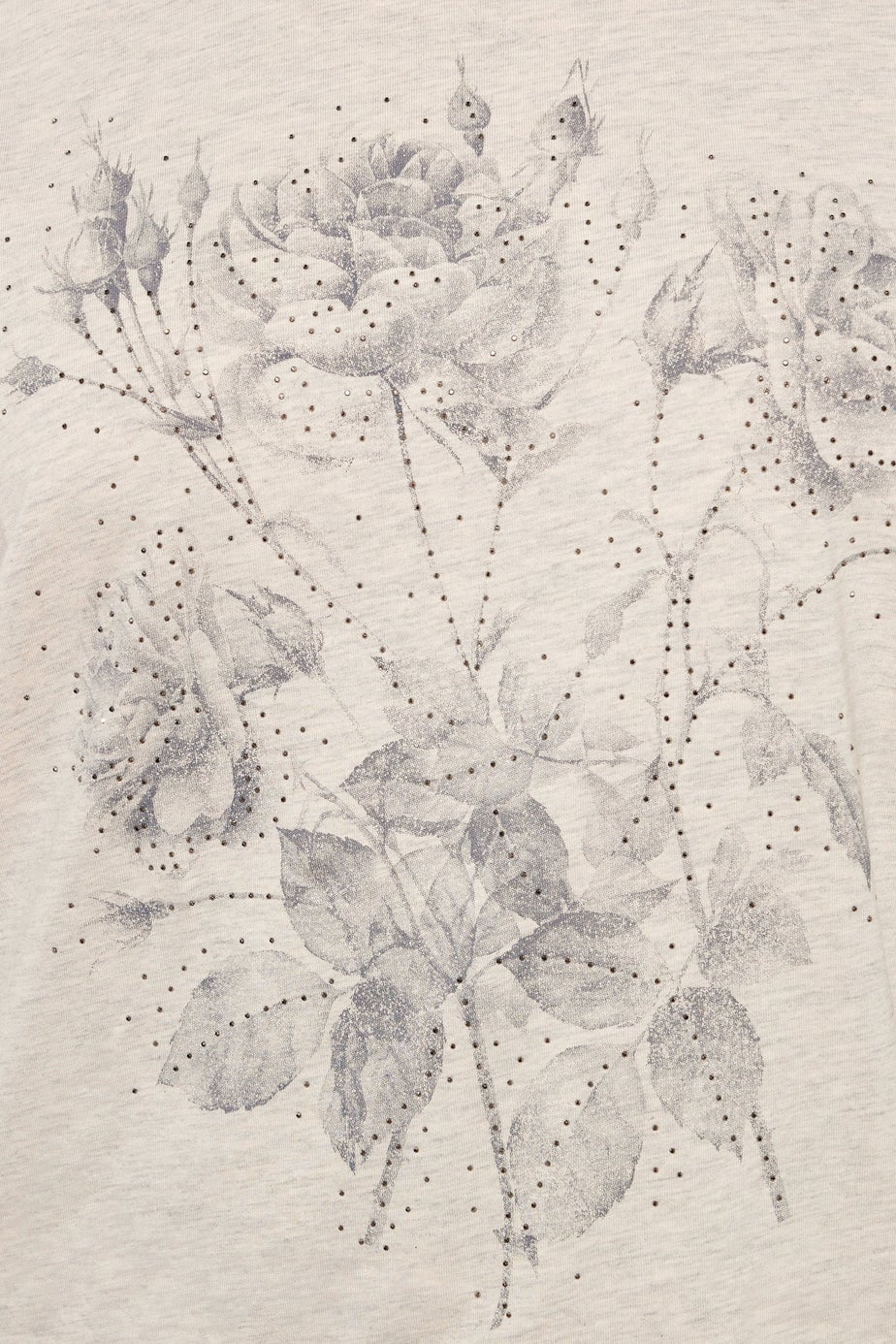 Yours Curve Natural Brown Floral Embellished T-Shirt