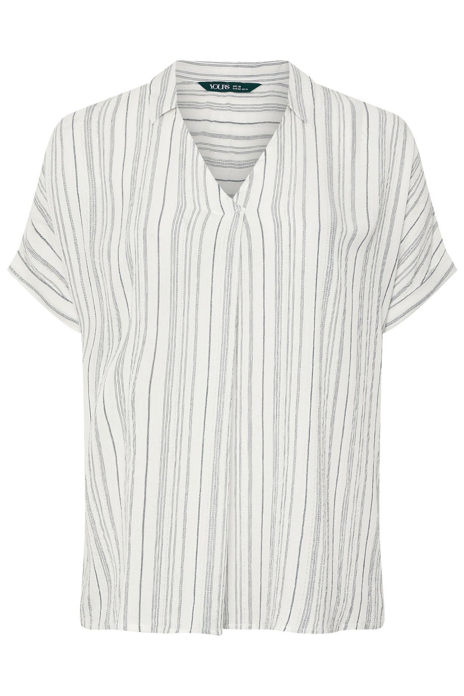 YOURS Curve White Stripe Metallic Blouse