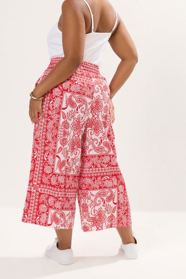 Yours Curve Red Paisley Midaxi Culottes
