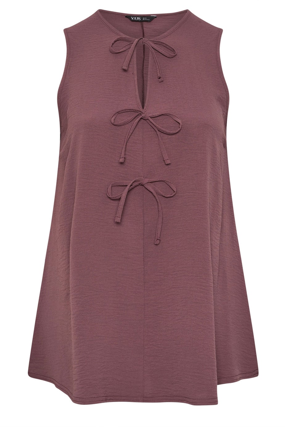 Yours Curve Purple Tie Front Smock Vest Top