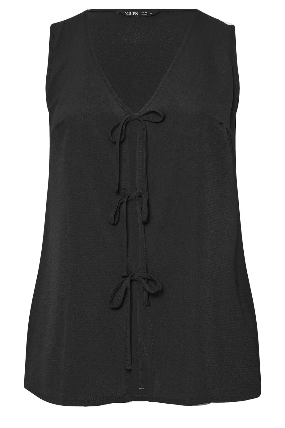 Yours Curve Black Bow Tie Front Waistcoat