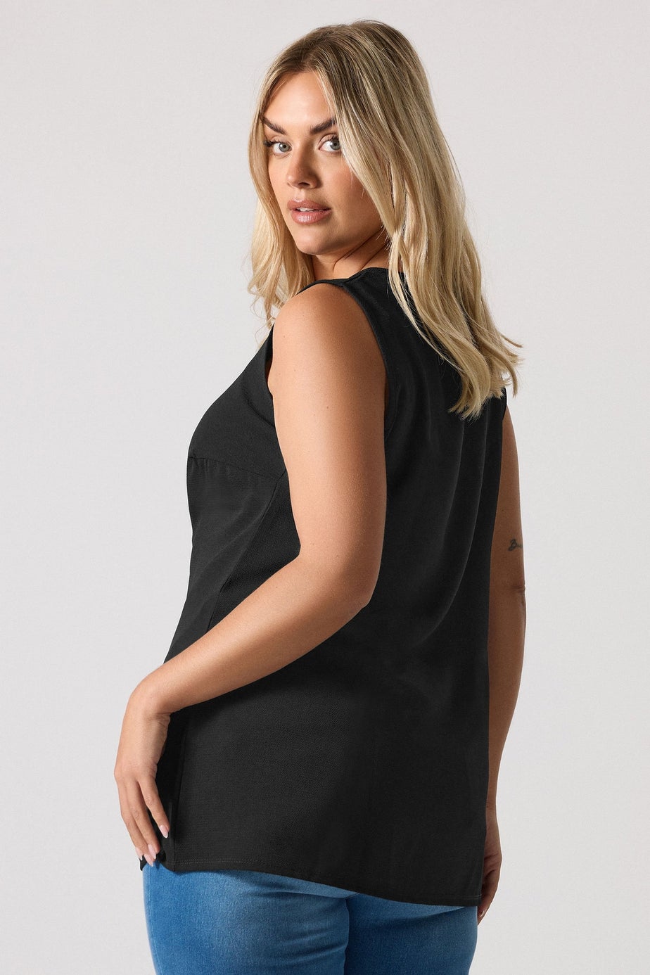 Yours Curve Black Bow Tie Front Waistcoat