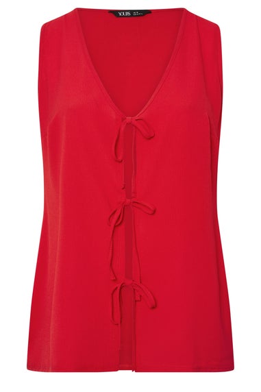 Yours Curve Red Bow Tie Front Waistcoat