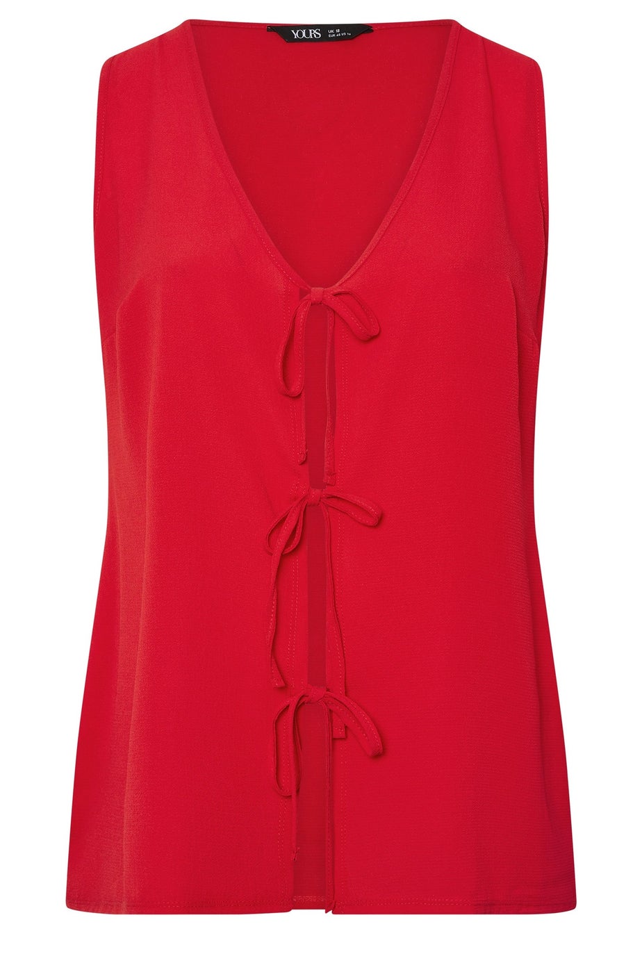 Yours Curve Red Bow Tie Front Waistcoat