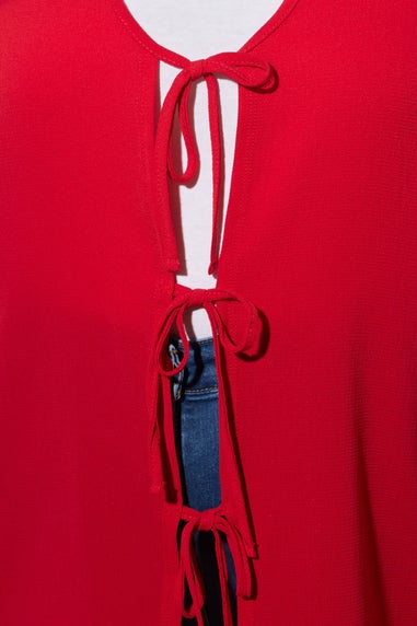 Yours Curve Red Bow Tie Front Waistcoat