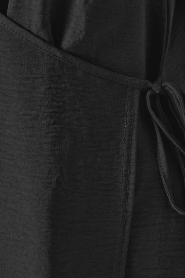 Yours Curve Black Wrap Vest Top