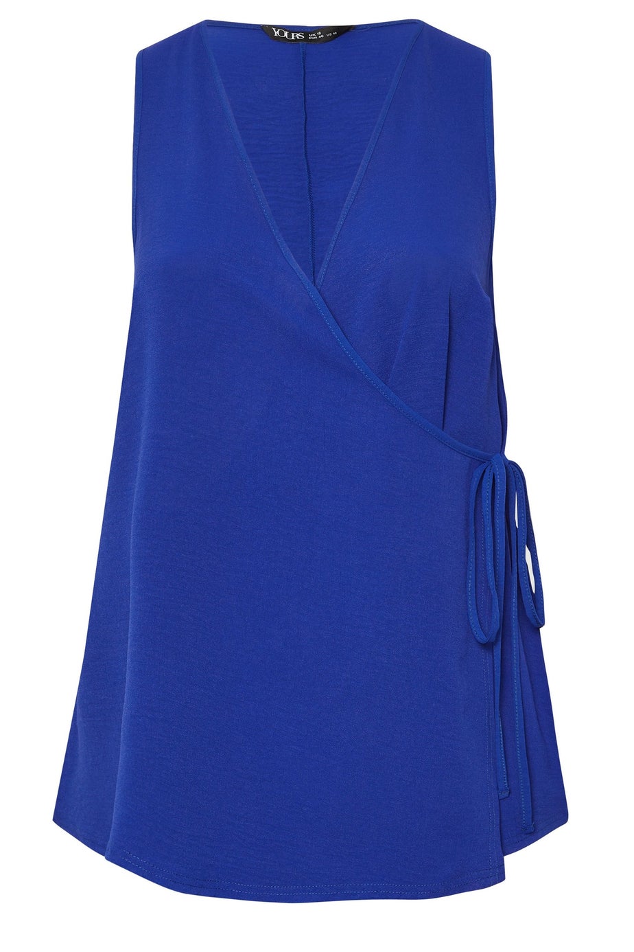 Yours Curve Cobalt Blue Wrap Vest Top