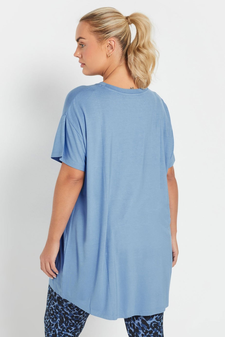 Yours Active Curve Light Blue Positive Vibes Only Top