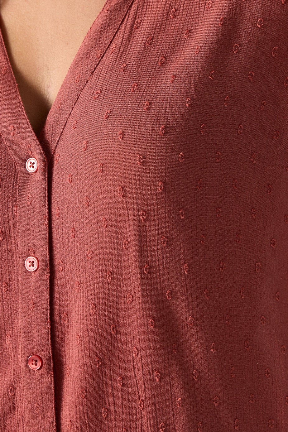 YOURS Curve Rust Orange Textured Dobby Blouse