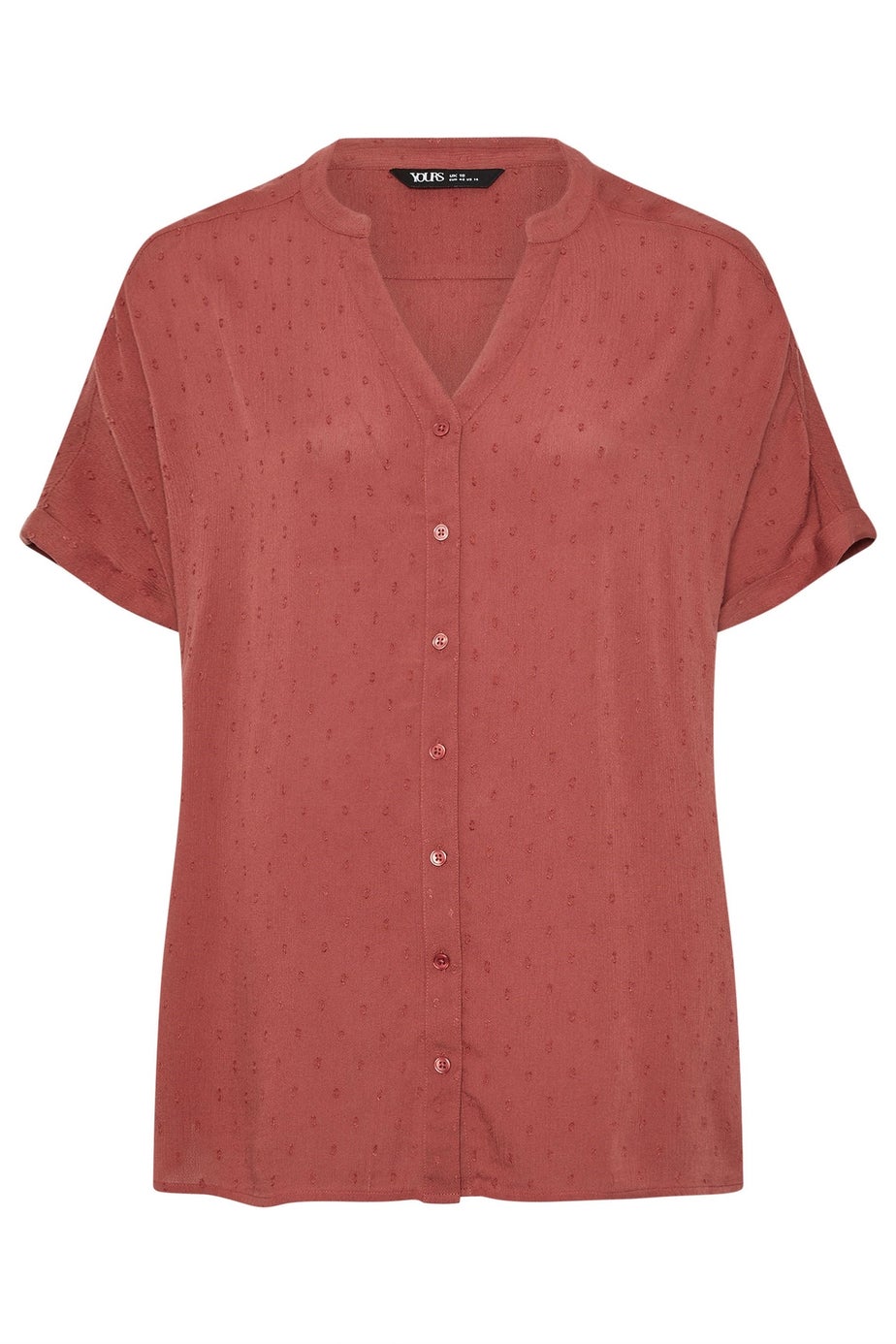 YOURS Curve Rust Orange Textured Dobby Blouse