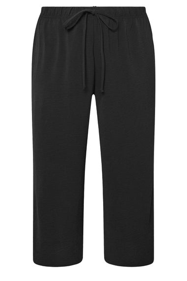 Yours Curve Black Washed Twill Culottes