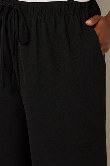 Yours Curve Black Washed Twill Culottes