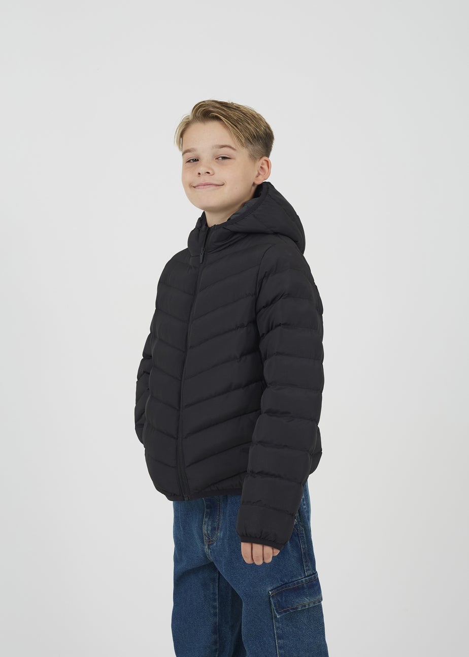 Brave Soul Black Hooded Puffer Jacket (7-13 yrs)