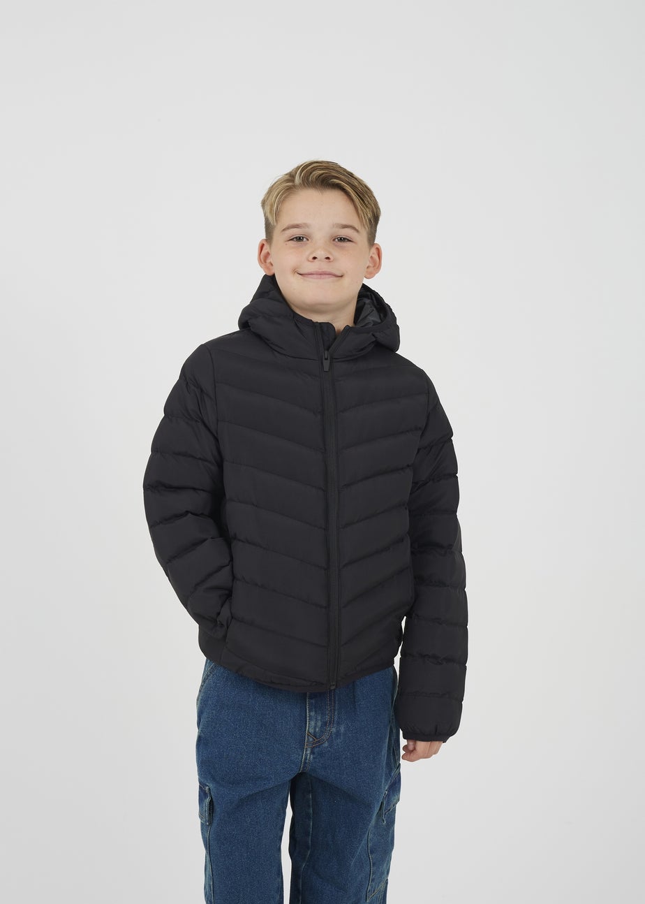 Brave Soul Black Hooded Puffer Jacket (7-13 yrs)